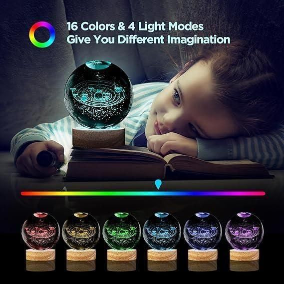 3D Crystal Galaxy Ball LED Night Lamp.