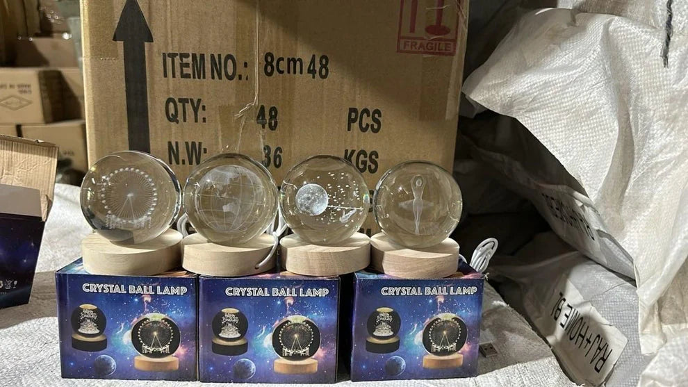 3D Crystal Galaxy Ball LED Night Lamp.