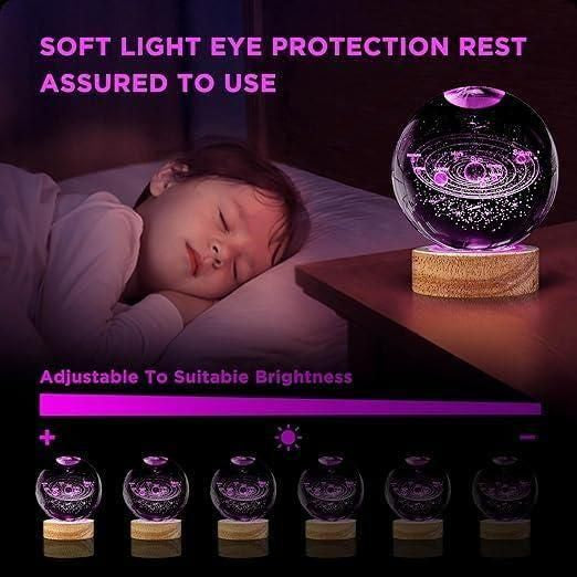 3D Crystal Galaxy Ball LED Night Lamp.